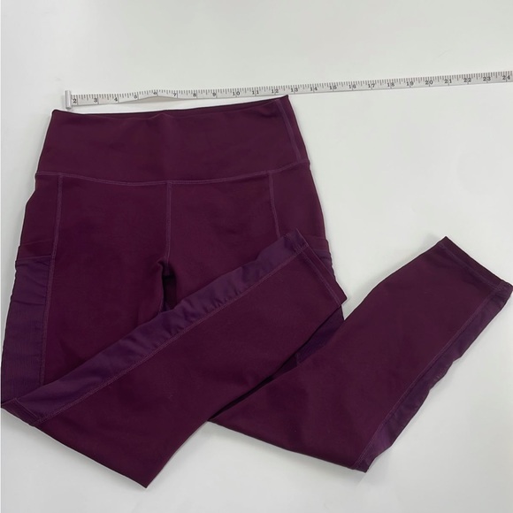Fabletics High-Waisted PowerHold 7/8 Leggings in maroon SzS SMALL Mesh - Picture 11 of 12